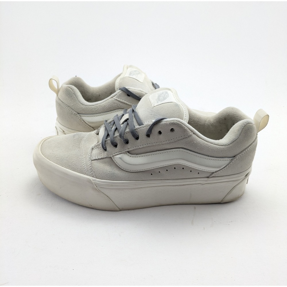 Unisex Vans Knu Skool Spring Has Sprung True White Leather Shoes Size 9M 10.5W